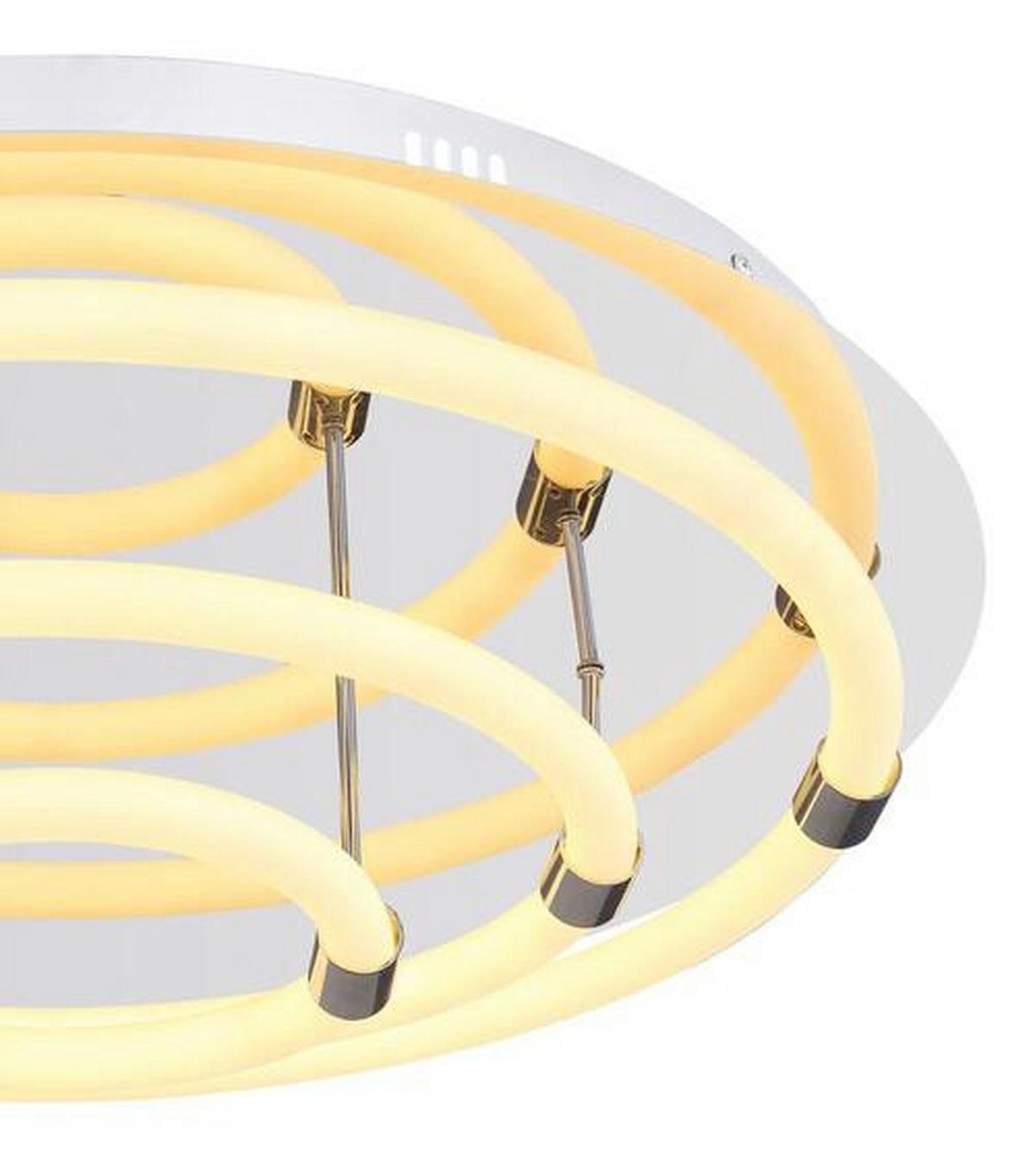 Stropna Led-svetilka Epi, S Sijalko - bela/opal, Design, kovina/umetna masa (55/15cm) - Globo