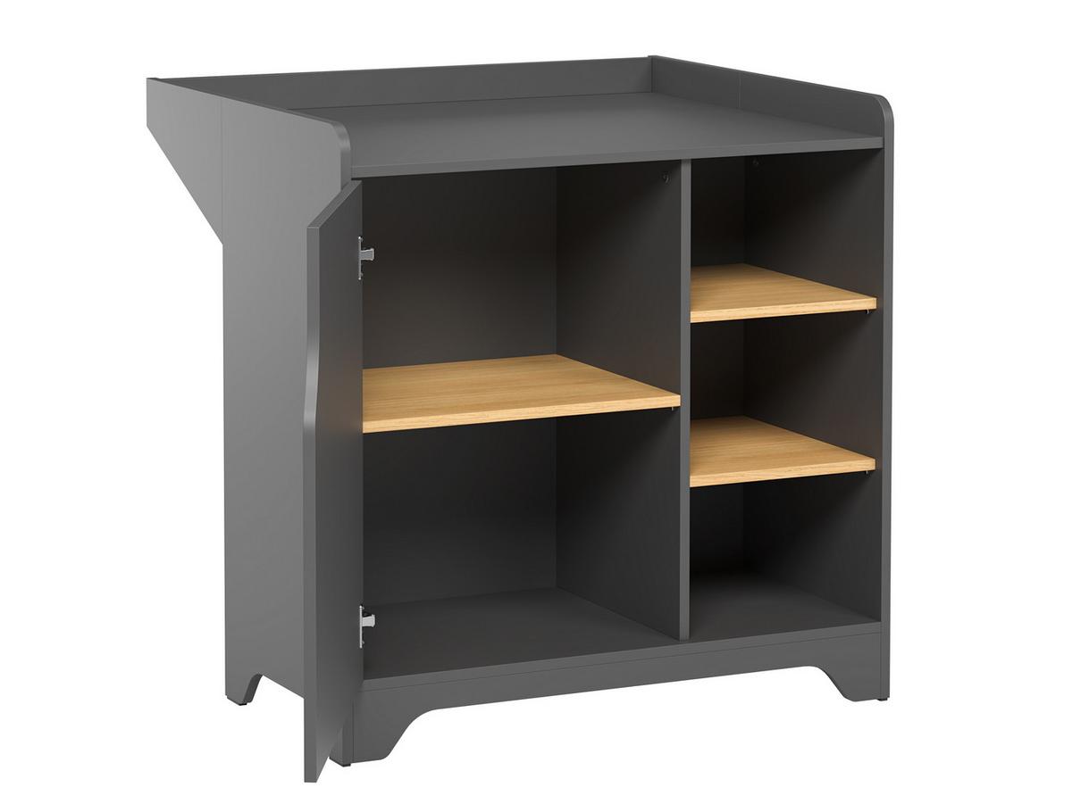 Previjalna Komoda Leaf, Grafit, Hrast - barve grafita, Moderno, leseni material (88,5/89,5/75-44cm) - Modern Living