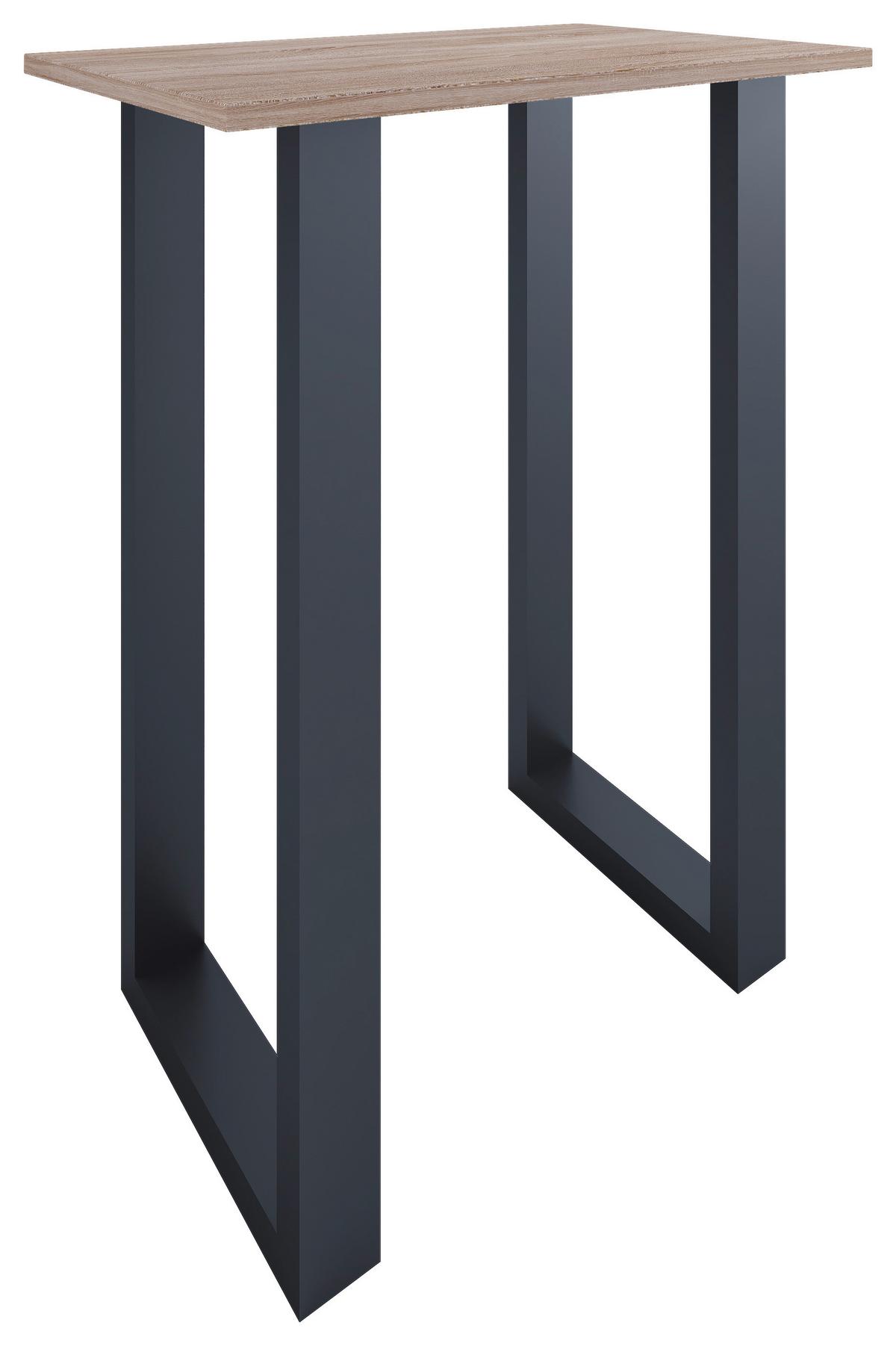 Bartisch Xona ca. 80x102x50 cm Schwarz/Eiche - Eichefarben/Schwarz, KONVENTIONELL, Holzwerkstoff/Metall (80/50/102cm)