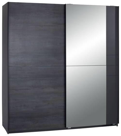 Omara Z Drsnimi Vrati Stripe, Barva Grafita - črna/barve grafita, Moderno, kovina/leseni material (180/198/64cm) - Mömax