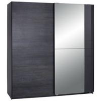 Omara Z Drsnimi Vrati Stripe, Barva Grafita - črna/barve grafita, Moderno, kovina/leseni material (180/198/64cm) - Mömax
