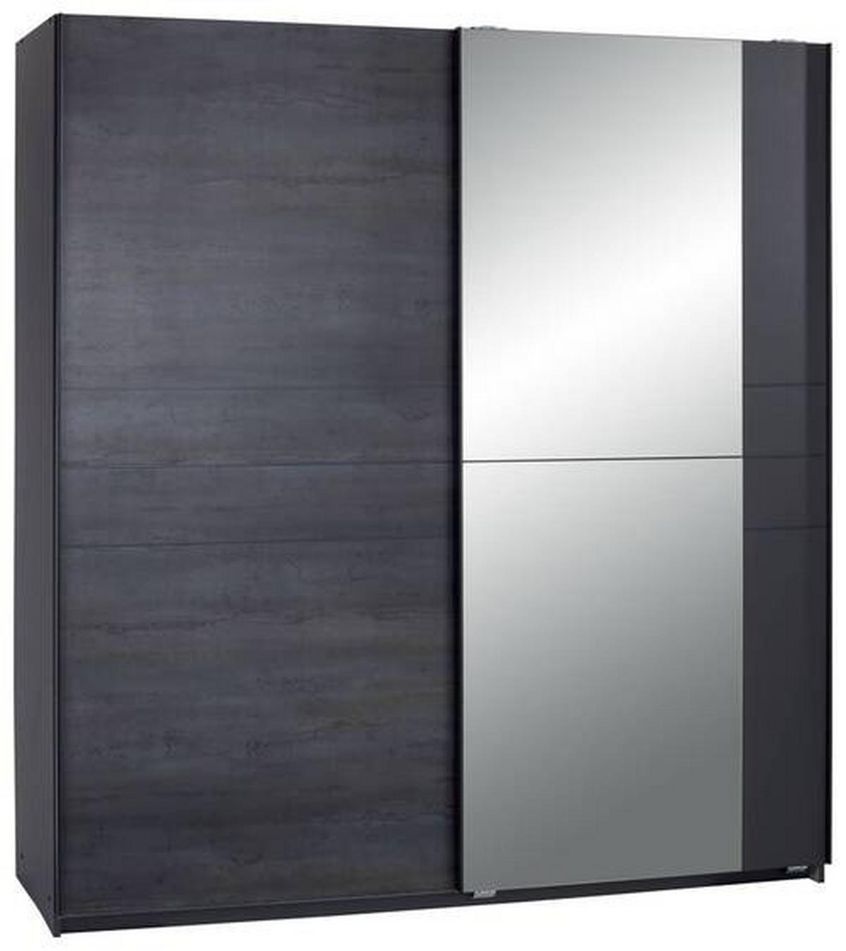 Omara Z Drsnimi Vrati Stripe, Barva Grafita - črna/barve grafita, Moderno, kovina/leseni material (180/198/64cm) - Mömax