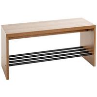 Garderobenbank Parma 10 in Schwarz/Eichefarben - Eichefarben/Schwarz, Modern, Holzwerkstoff/Metall (80/40/30cm) - Mömax