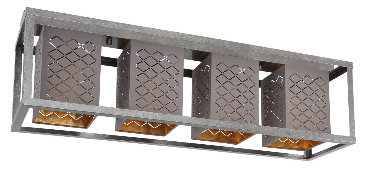 Deckenleuchte Thomas in Silberfarben max. 25 Watt - Silberfarben/Goldfarben, Design, Textil/Metall (75/20/22,5cm) - Globo