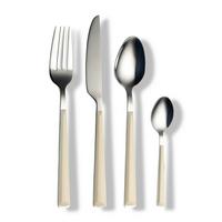 Besteckset Basic Creme/Silber 16-teilig - Silberfarben/Creme, Basics, Metall - Echtwerk