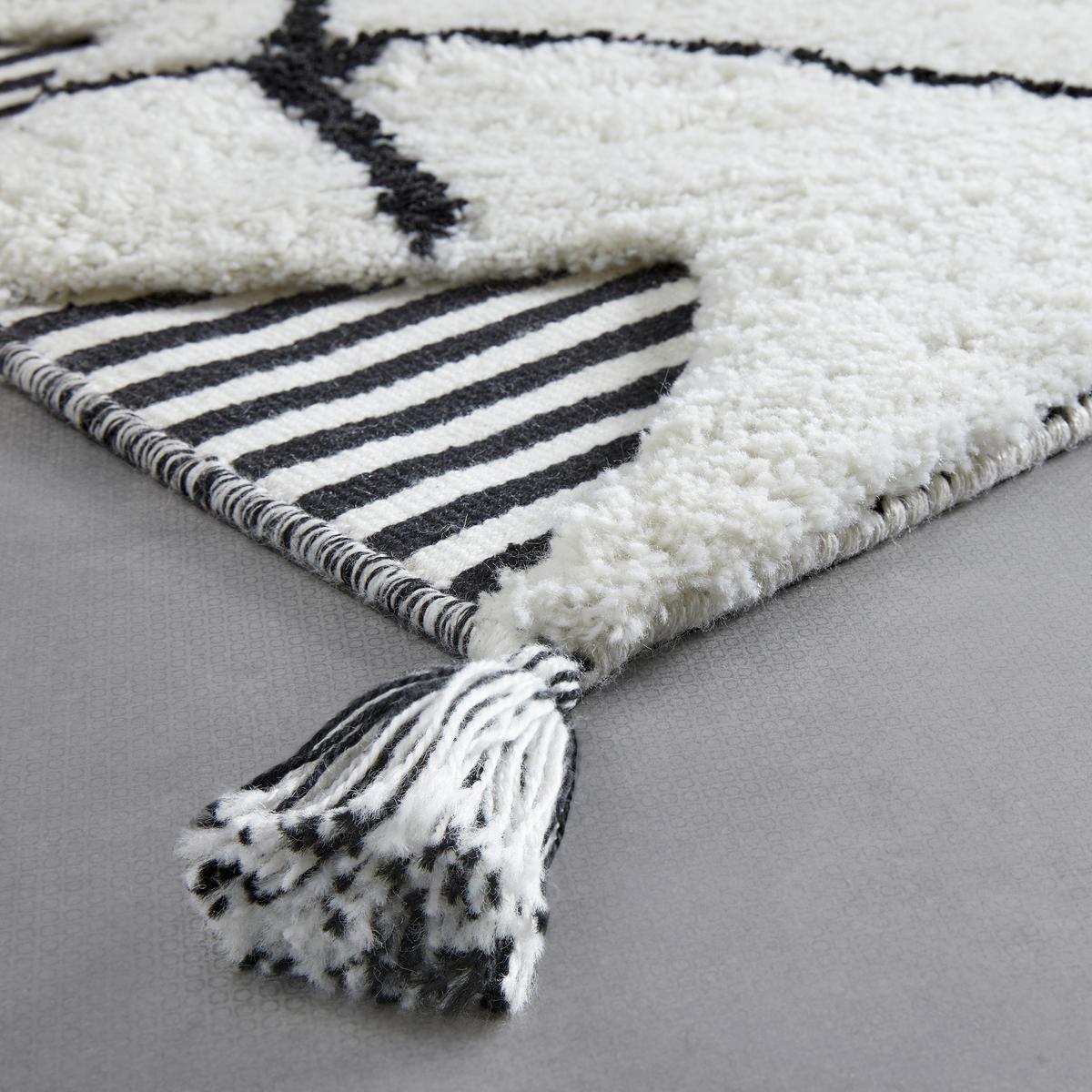 Webteppich Eliano in Schwarz/Beige ca. 160x230cm - Beige/Schwarz, MODERN, Textil (160/230cm) - Bessagi Home