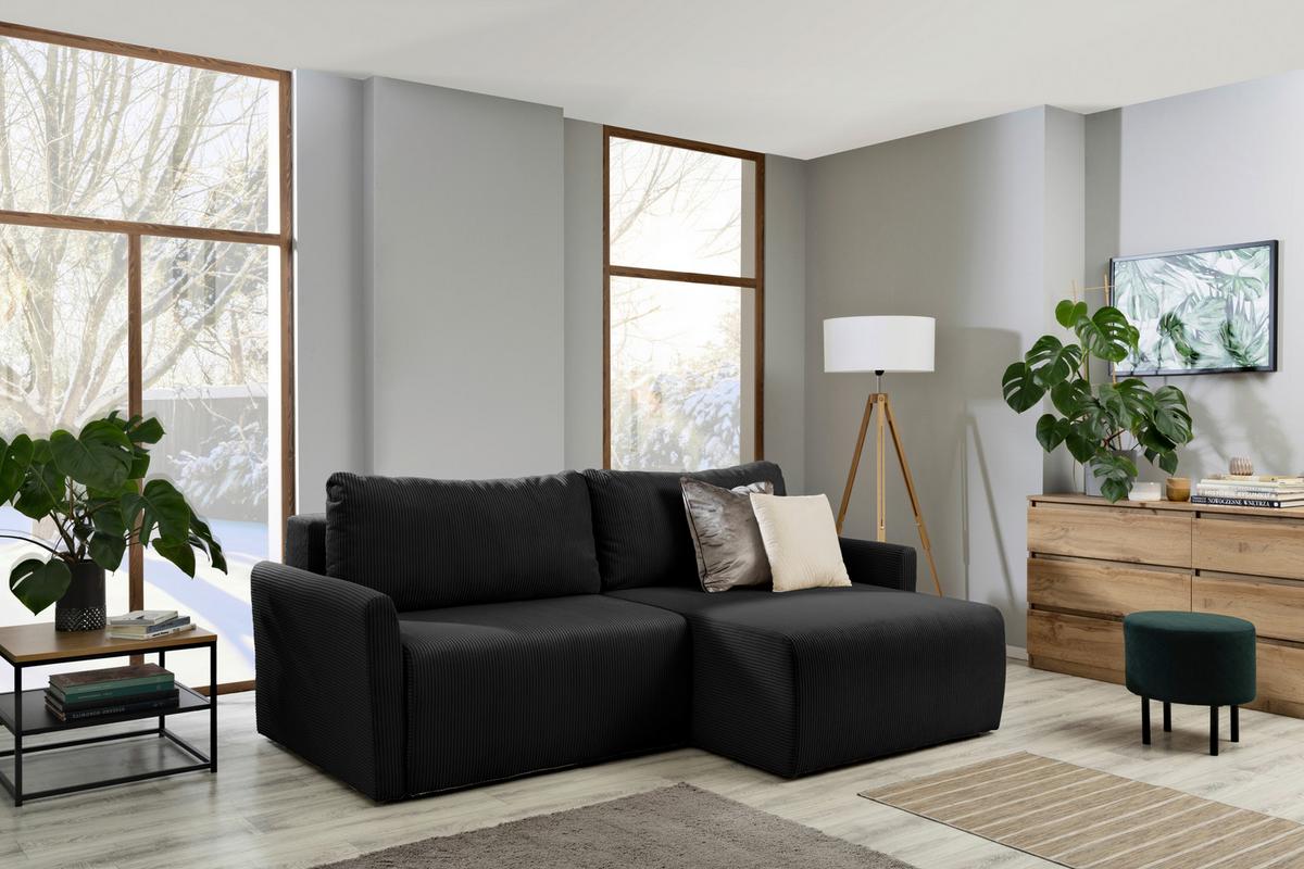 Coltar SONOS - negru/ecru, Modern, textil (228/146cm) - Modern Living