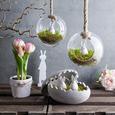 Dekohänger Kelly aus Glas - Transparent/Naturfarben, ROMANTIK / LANDHAUS, Glas/Textil (13/12/12,5cm)