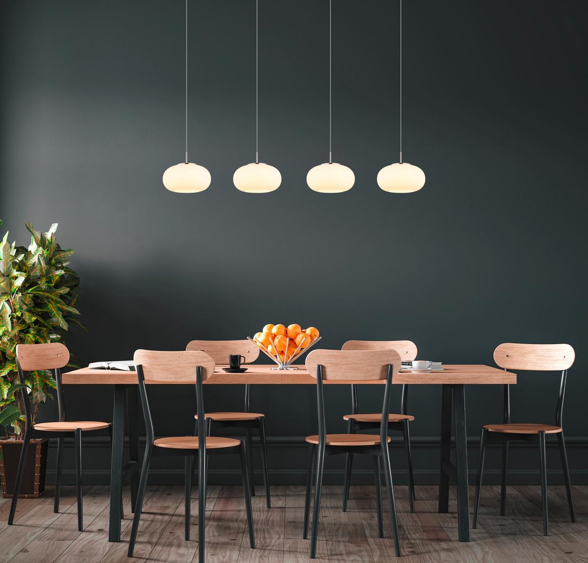 Led Viseća Svjetiljka Opal - boje nikla/prozirno, Design, staklo/metal (110/20/150cm) - Globo