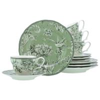 Serviciu De Cafea Adelaide 12/1 - alb/verde, Basics, ceramică - Creatable