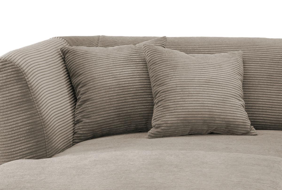 Wohnlandschaft Colori Graubraun Cord - Graubraun/Schwarz, MODERN, Holz/Textil (160/264cm) - MID.YOU