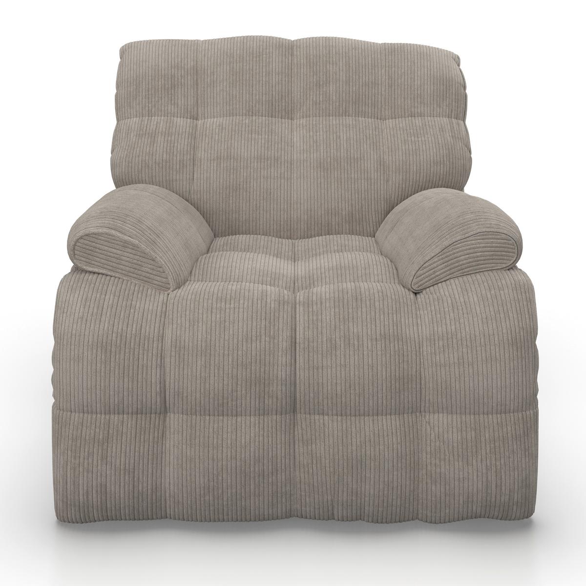 Sessel Natalie Hellgrau/Cord - Schwarz/Grau, MODERN, Holz/Textil (98/94/106cm) - Bessagi Home