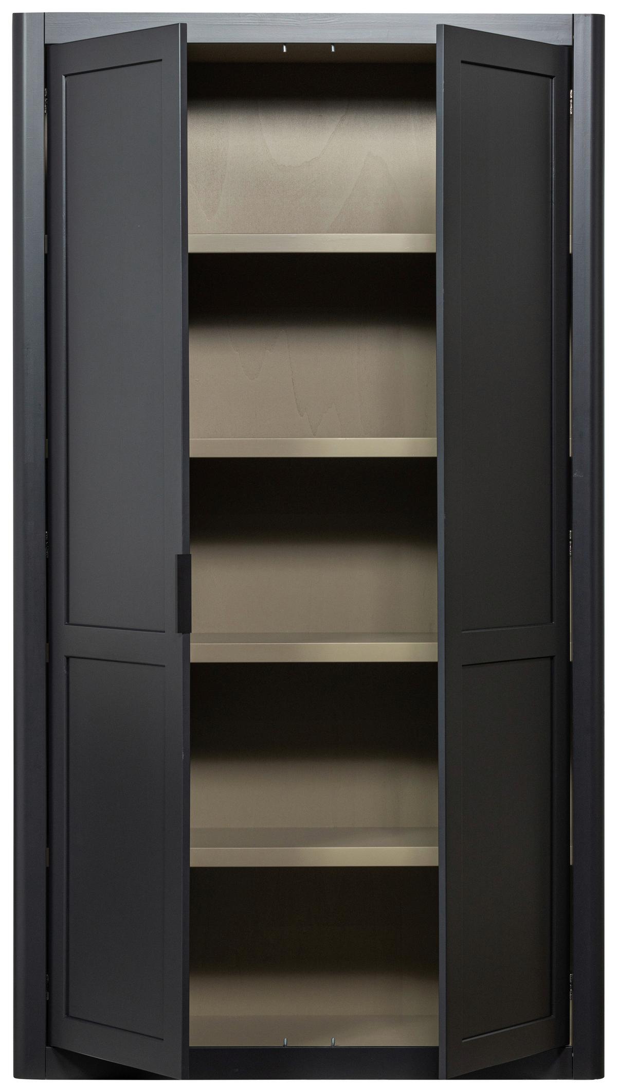 Mehrzweckschrank Gunnar Schwarz B: 120 cm - Schwarz, Design, Holz (120/217/48cm) - Livetastic