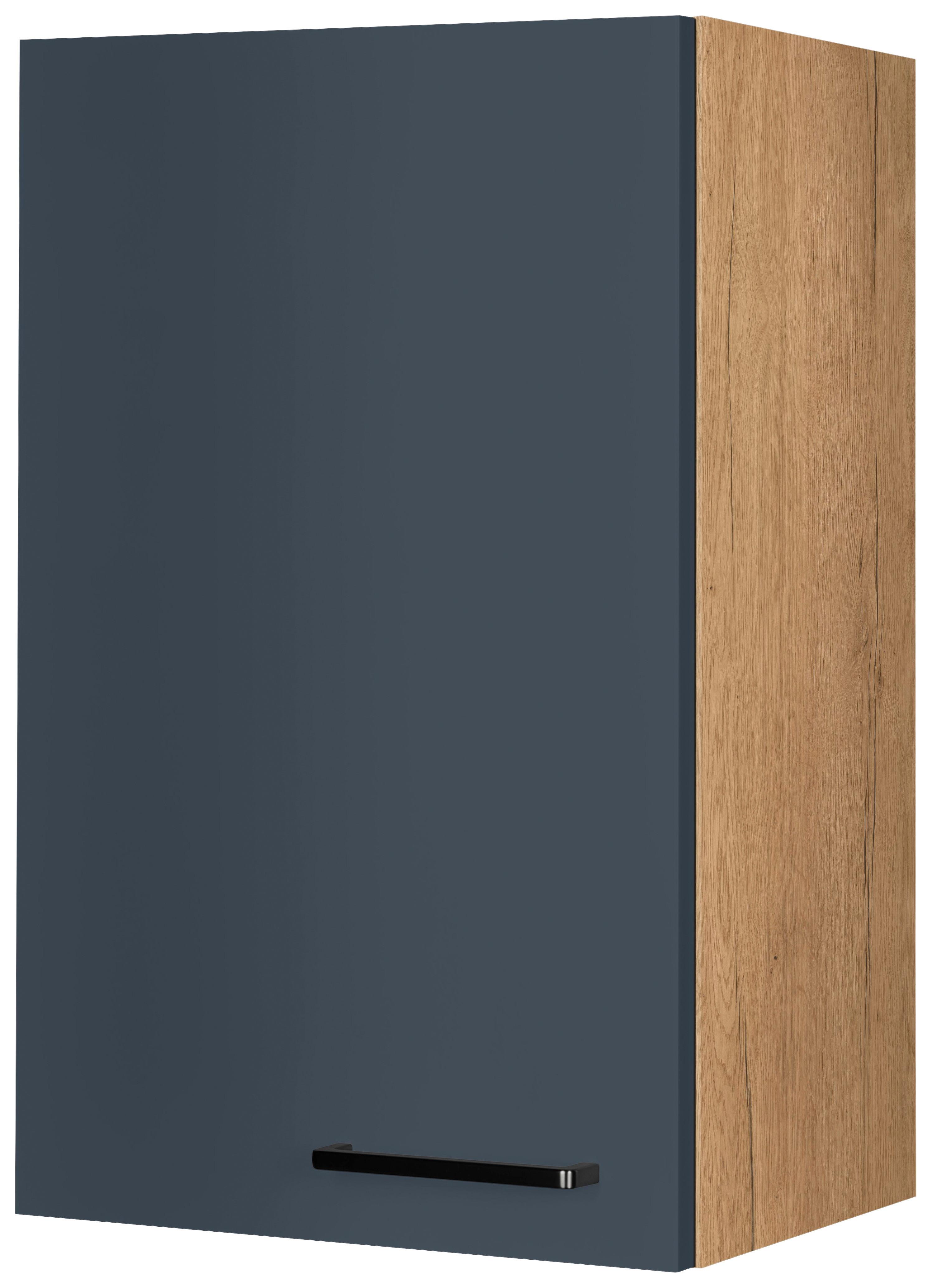 Küchenoberschrank Easytouch Blau - Blau/Eichefarben, MODERN, Holzwerkstoff/Metall (45/72/35cm) - Nobilia