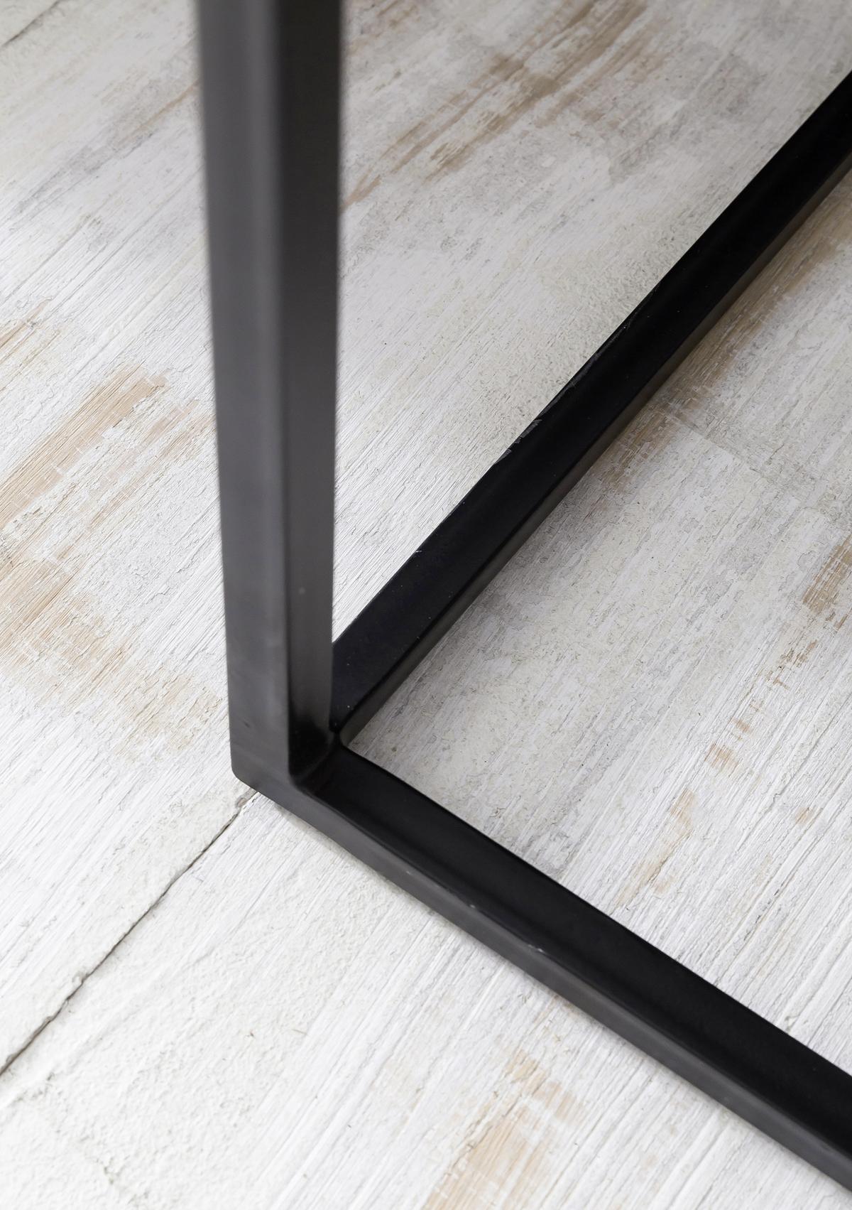 Satztisch " WL5.660" , 2 - er Set , aus Sheesham - Sheeshamfarben/Schwarz, Design, Holz/Metall (30/30/60cm) - MID.YOU
