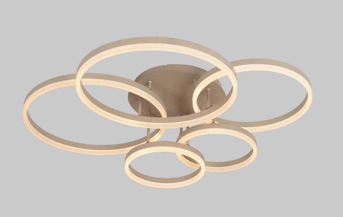 LAMPA SUFITOWA LED 9055-513 RAVELLO - kolor piaskowy, Design, tworzywo sztuczne/metal (105/86/22,5cm)