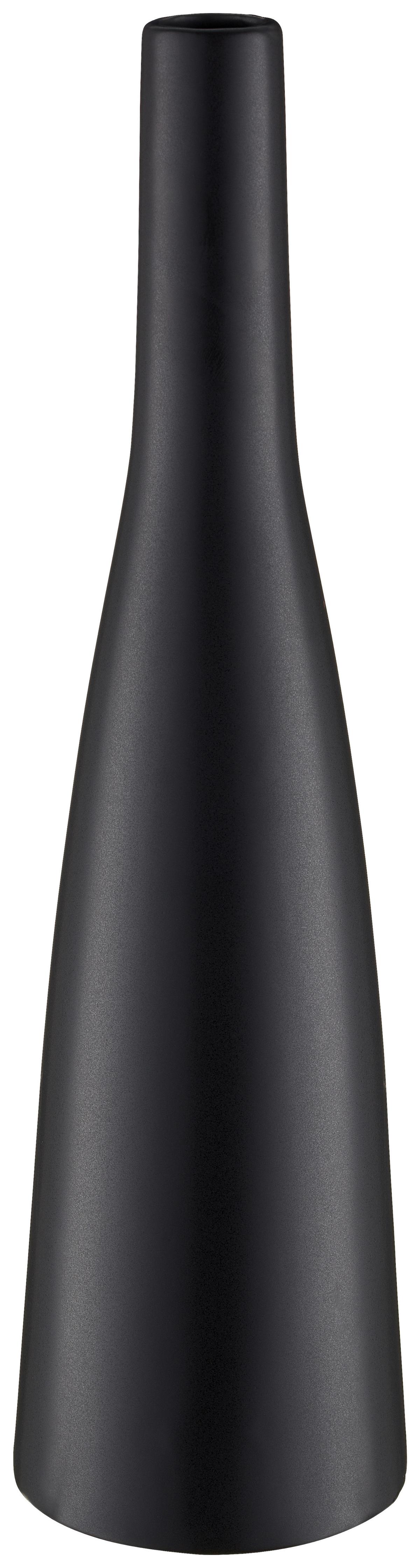 Vase Planico II Schwarz matt - Schwarz, MODERN, Keramik (33cm) - Mömax