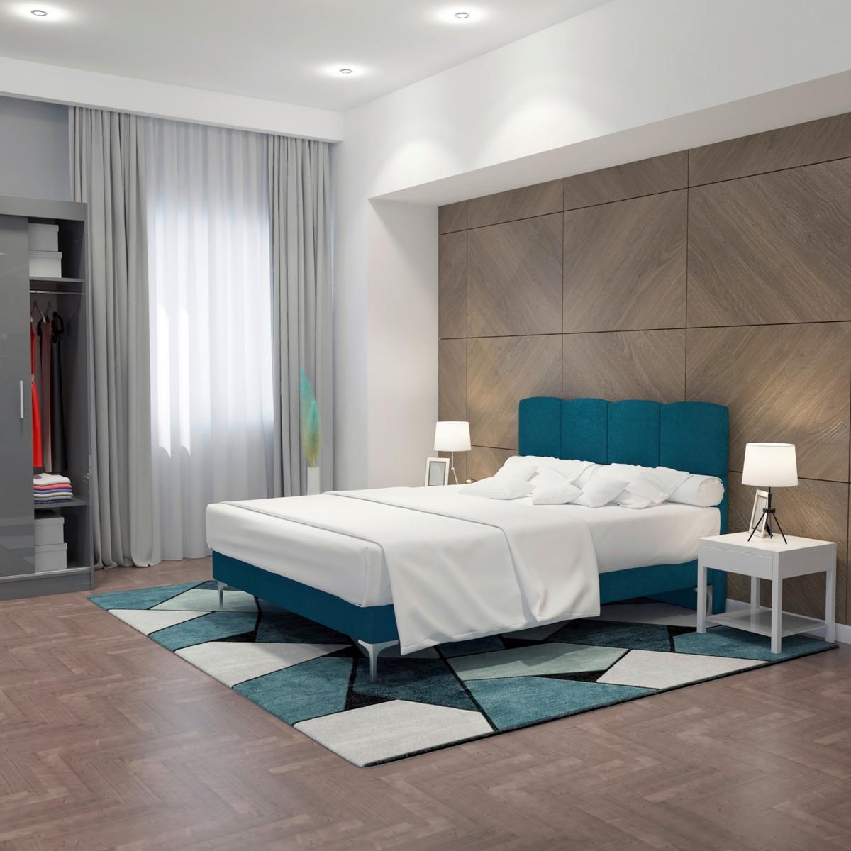 Oblazinjena Postelja Marabella Barva Petroleja, 150x200 - Moderno (150/200cm) - Mömax