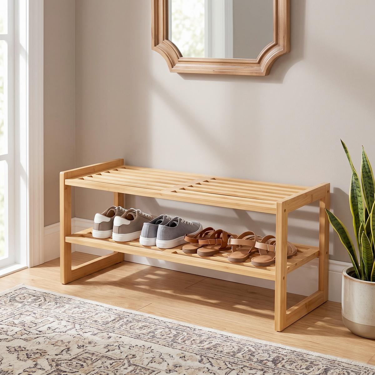 Stalak Za Cipele Kai 2 - prirodne boje, Moderno, prirodni materijali (70/29,5/28cm) - Modern Living