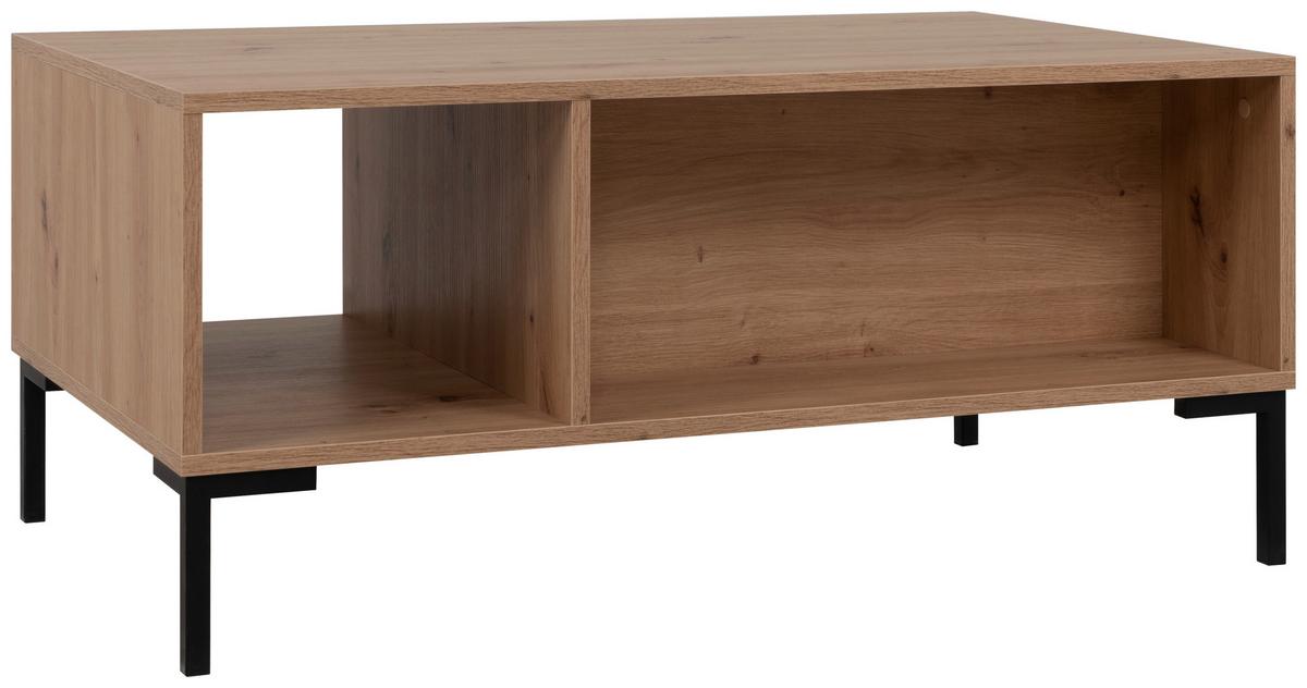 STOLIK KAWOWY KORSIKA 55B - czarny/dąb artisan, Design, materiał drewnopochodny/metal (100/60/43cm) - MID.YOU