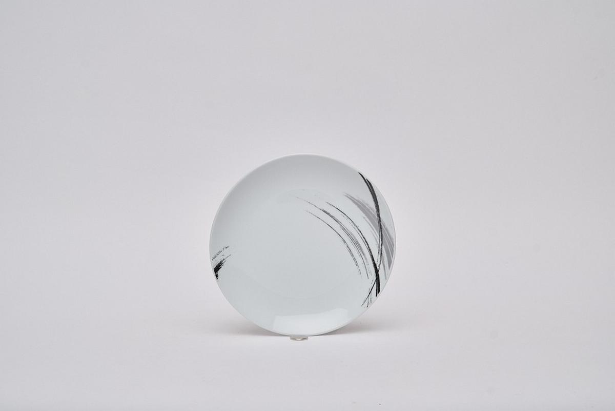 SERWIS OBIADOWO-ŚNIADANIOWY ROMA - czarny/biały, Basics, ceramika - Novel