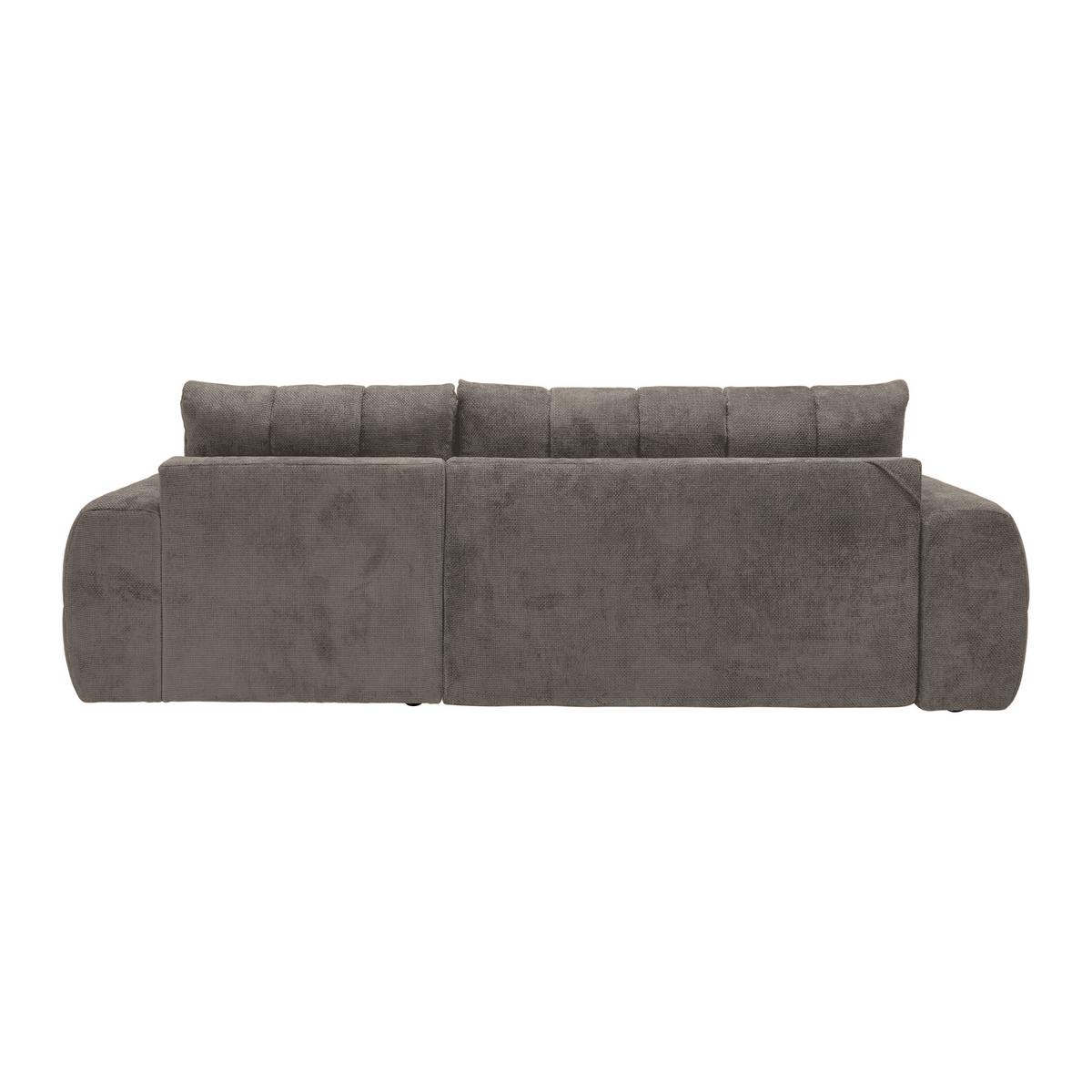Wohnlandschaft Bolonia Graubraun - Schwarz Hochglanz/Graubraun, MODERN, Textil/Metall (273/93/166cm) - Mömax