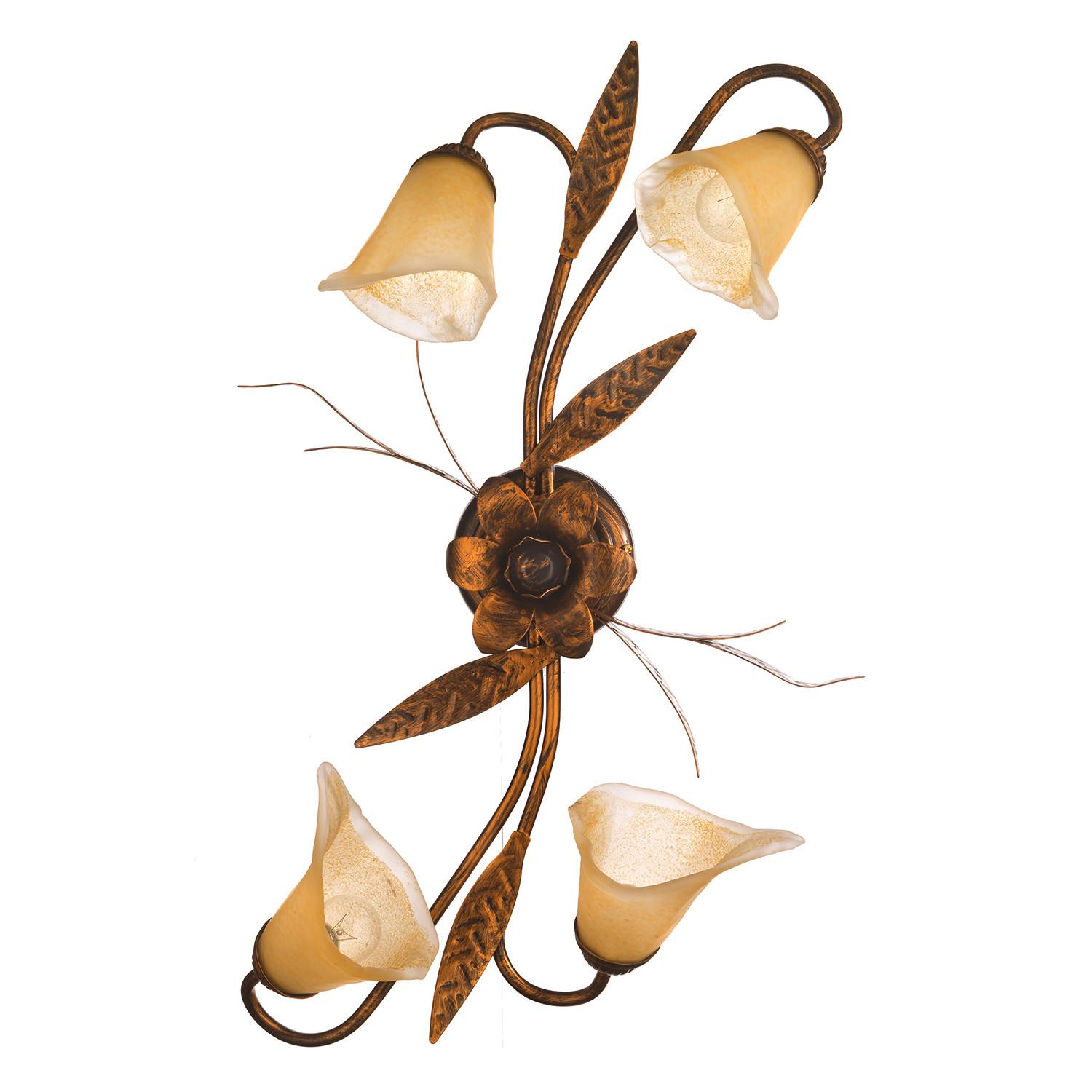 Deckenleuchte Alga Bronzefarben max. 6 Watt - Bronzefarben, KONVENTIONELL, Glas/Metall (70/40/25cm)