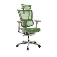 Drehstuhl Ergohuman Slim Grün ca. 6x116-138x66cm - Silberfarben/Grau, Basics, Kunststoff/Textil (69/116-138/66cm) - MID.YOU