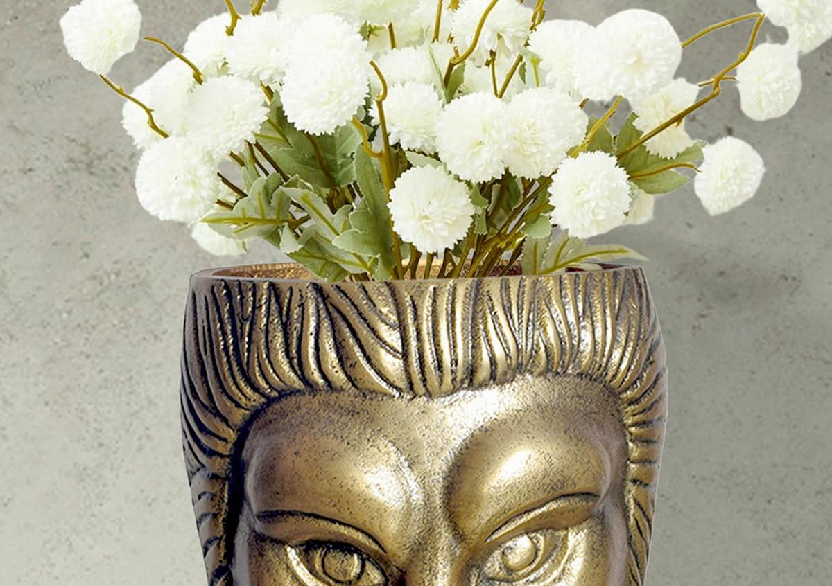 Dekorativna Vaza Lion - zlate barve, Design, kovina (18/21/18cm) - Livetastic