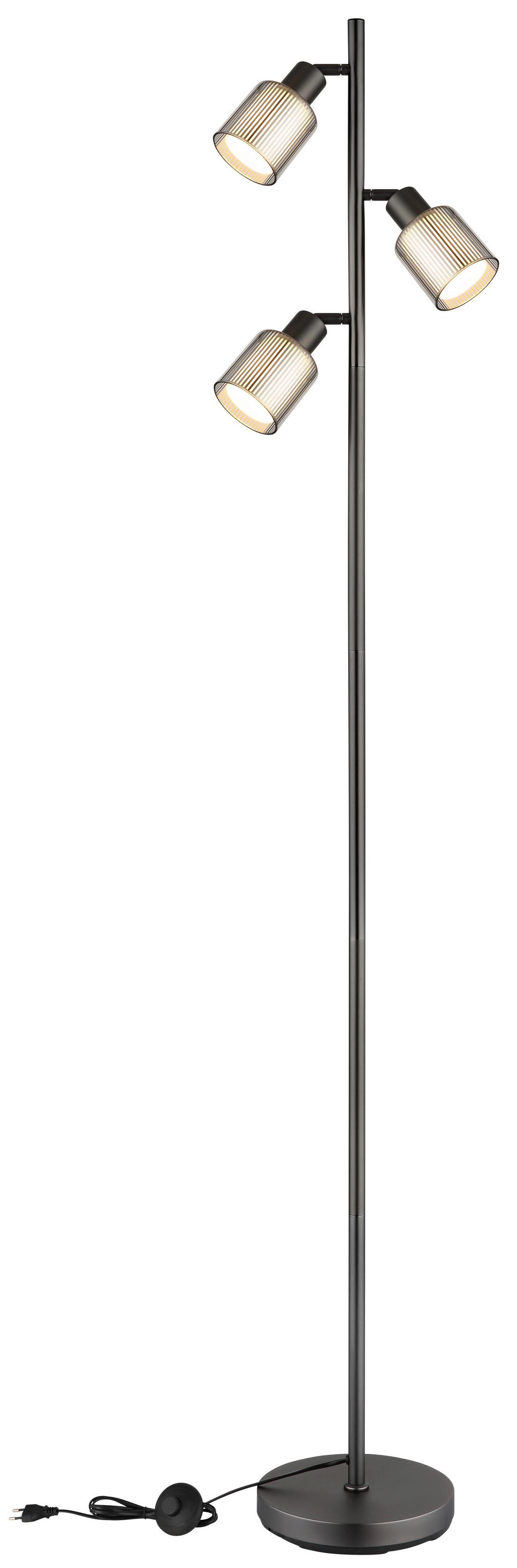 Podna Svjetiljka Villegas - bijela/crni krom, Design, staklo/metal (33/22/161cm) - Globo