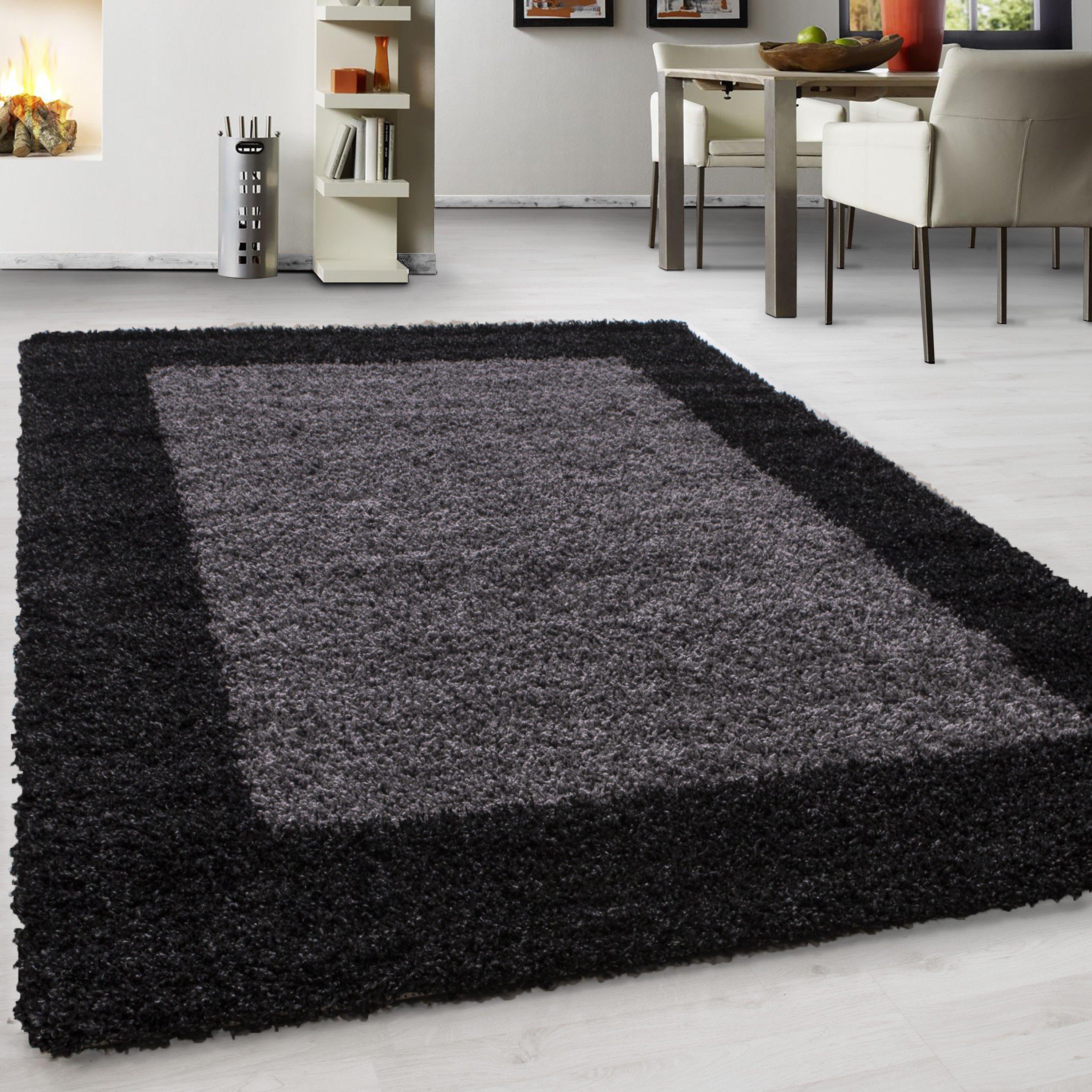 Hochflorteppich Life Anthrazit ca. 80x250cm - Anthrazit, Trend, Textil (80/250cm)