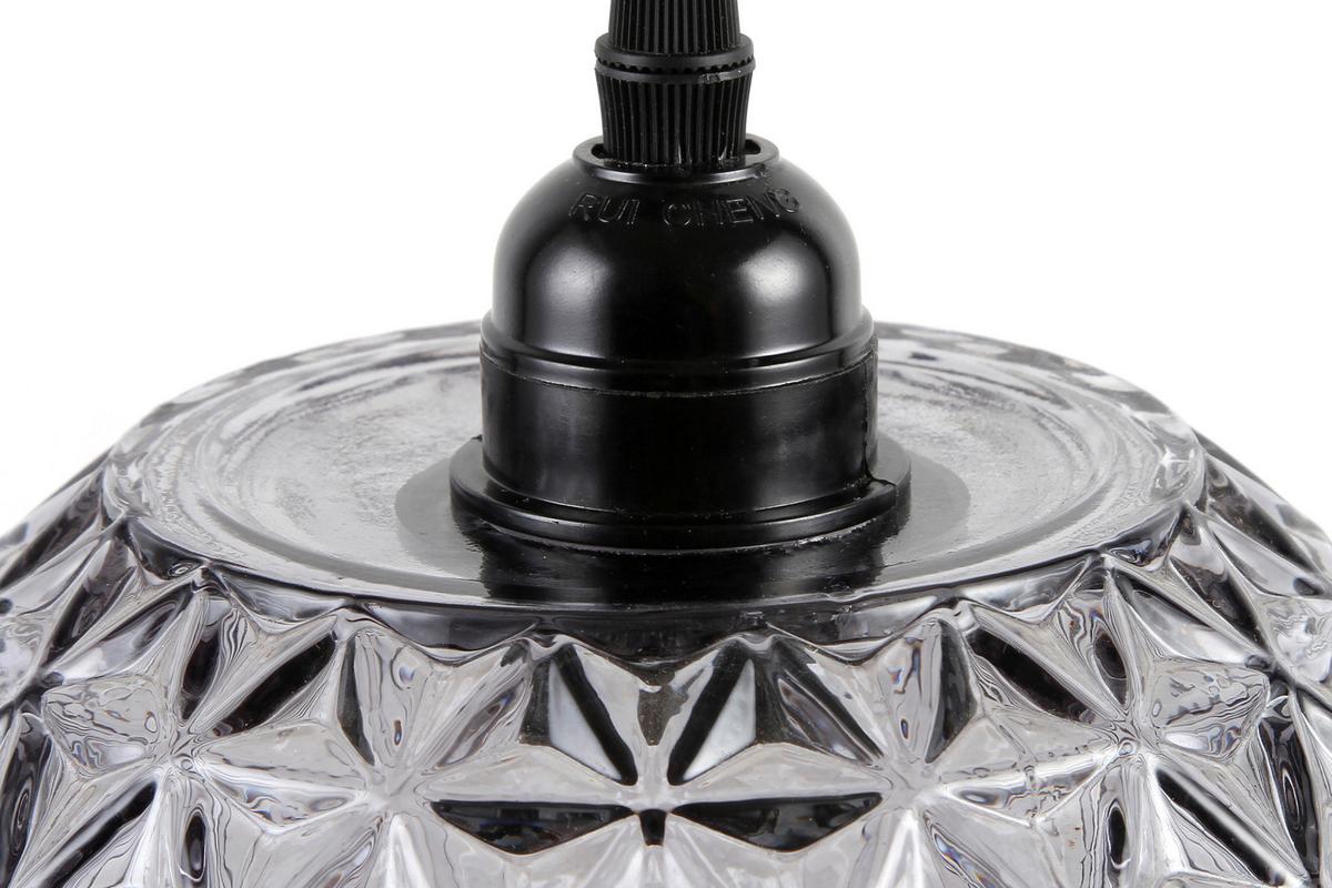 Hängeleuchte Corvus Klar / Grau - Klar/Grau, Basics, Glas (18/18/18cm) - Kayoom