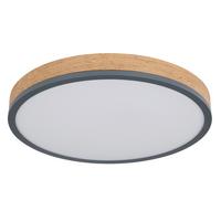 LED-DECKENLEUCHTE 416080WD2R  DORO - Dunkelbraun/Opal, Konventionell, Holzwerkstoff/Kunststoff (45/8,5cm) - Globo