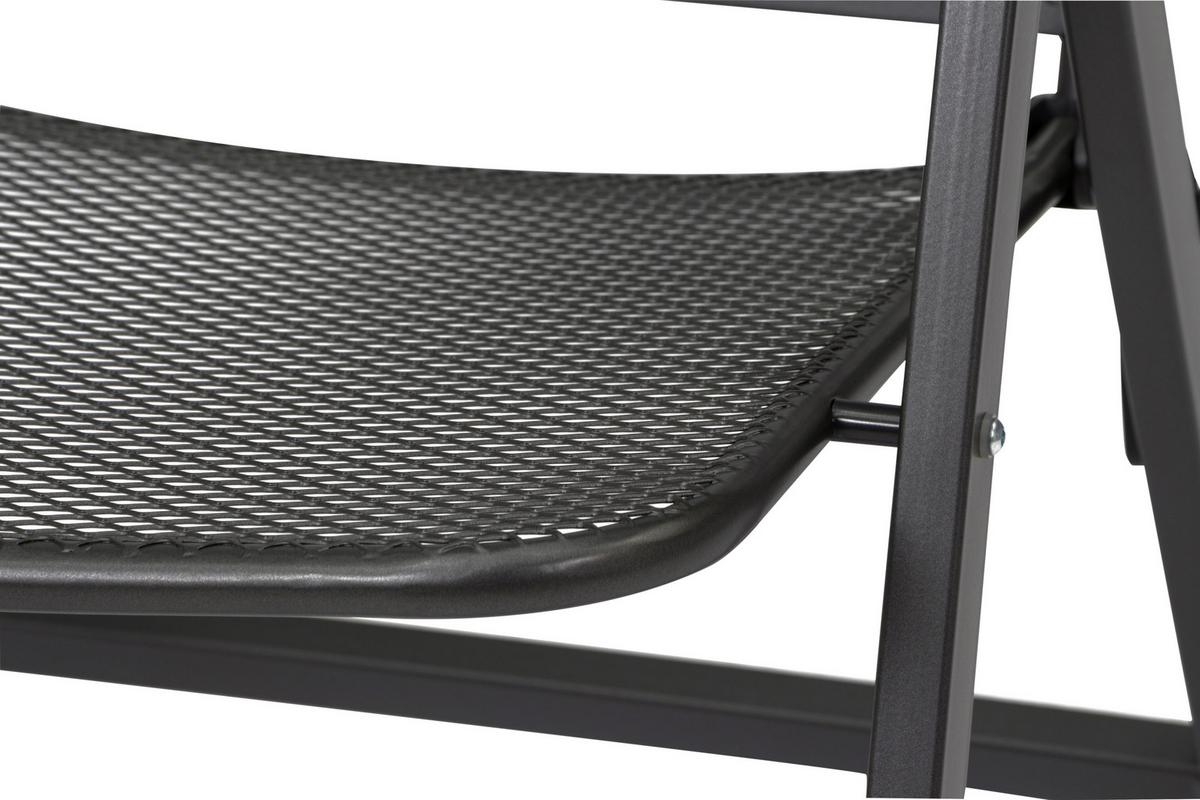 Gartenklappstuhl-Set Elda 4-tlg. Anthrazit - Anthrazit, Basics, Metall (65/103/60cm) - Siena Garden