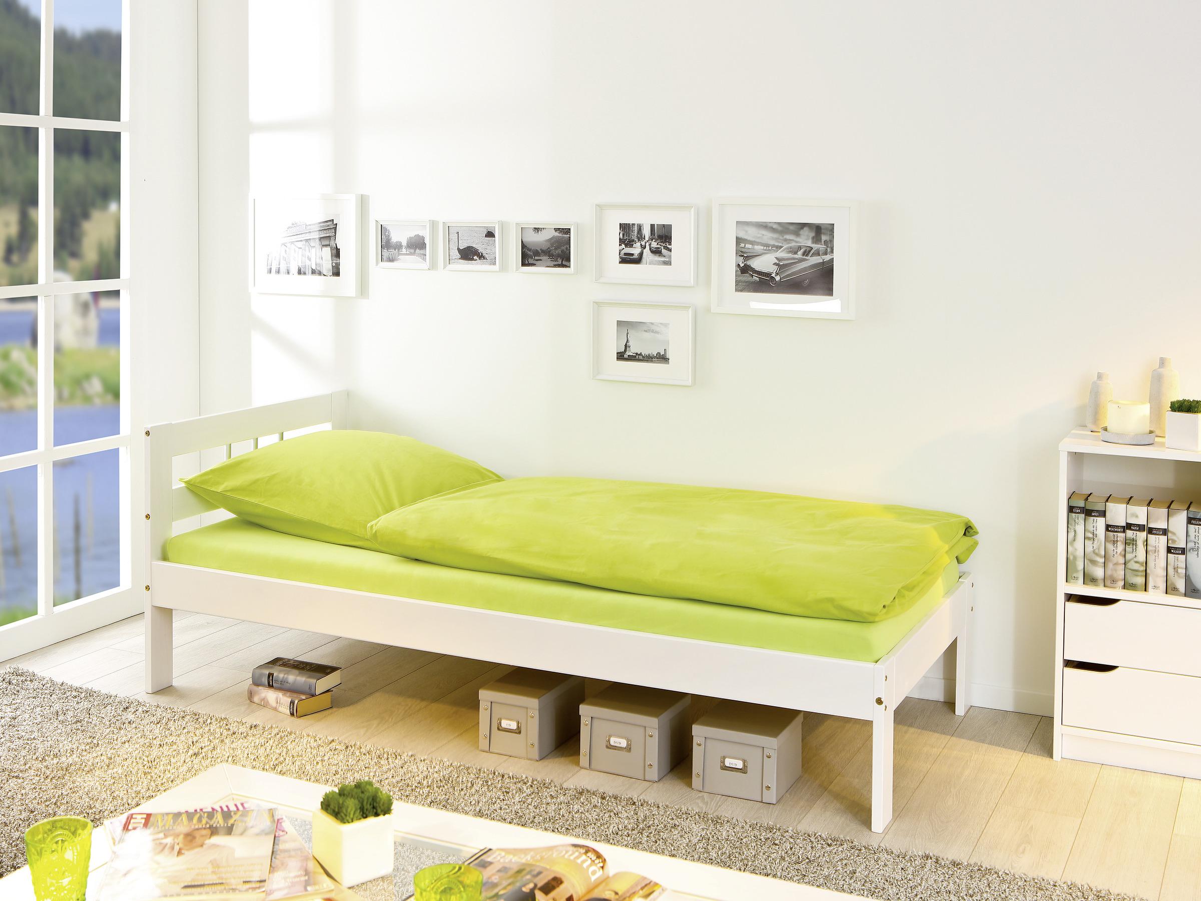 Postelja Billy, Bela, Masiven Bor, 90x200 - bela, Konvencionalno, les (90/200cm) - MID.YOU