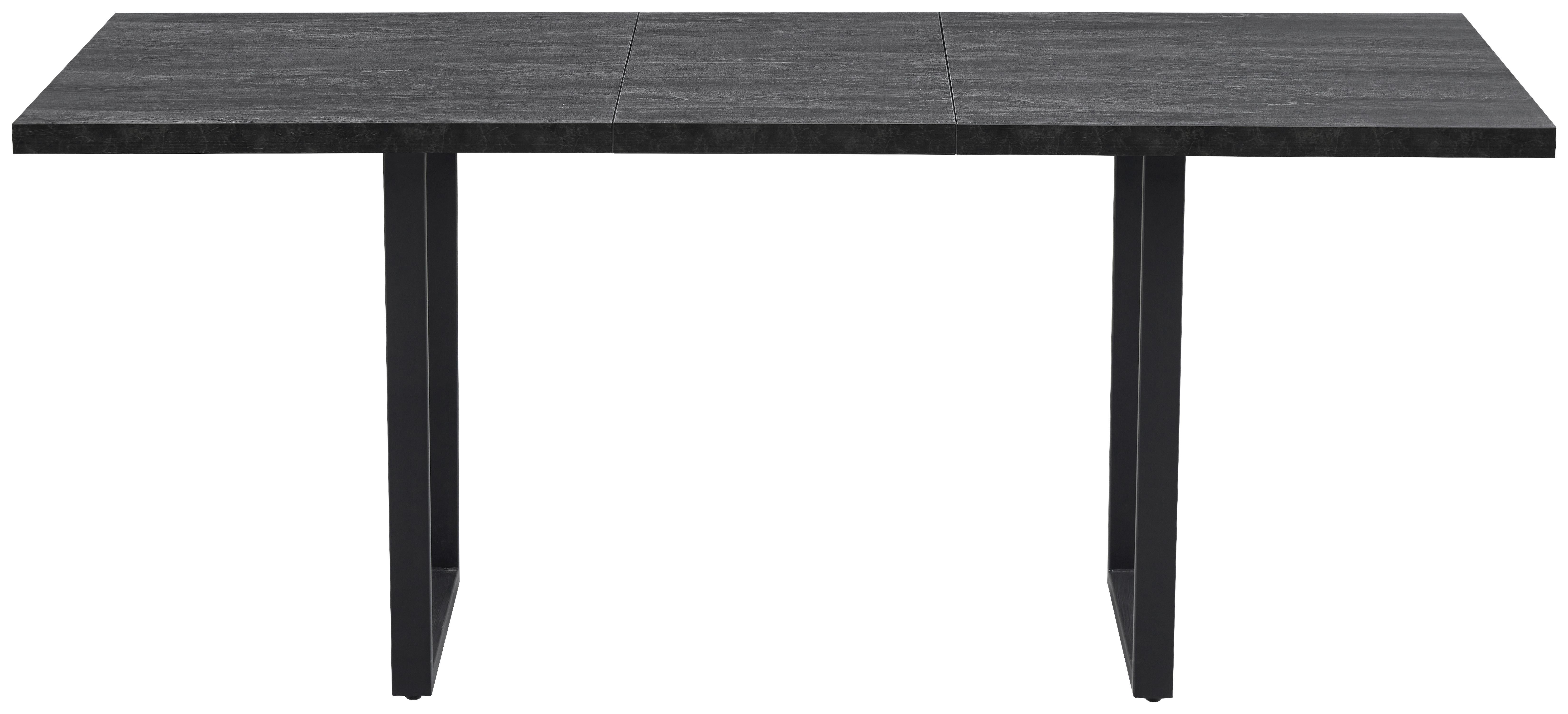 UTDRAGBART BORD NILS 2 -TOP- - mörkgrå/svart, Design, metall/trämaterial (140-180/85/76cm) - Mömax