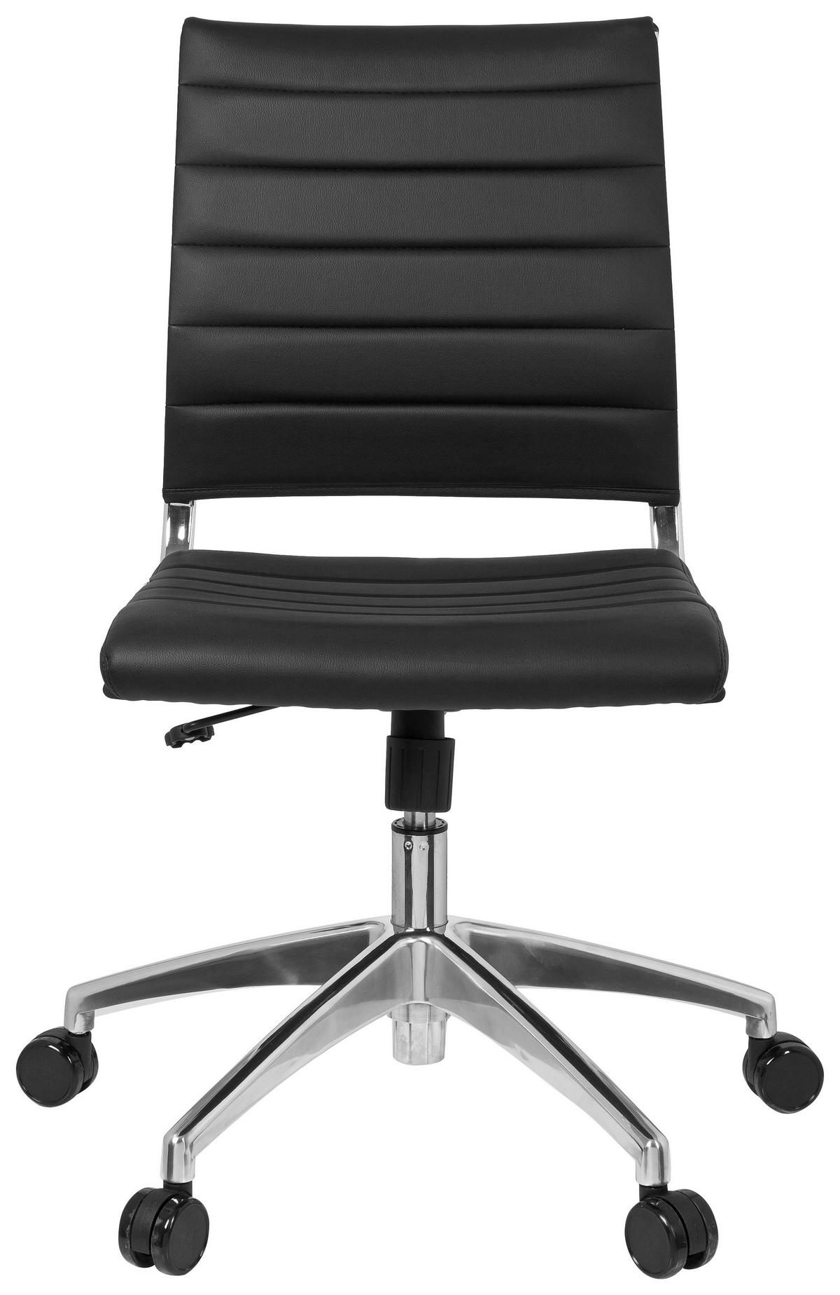 Pisarniški Stol Trisha, Črna - barve kroma/črna, Moderno, kovina/umetna masa (58/107/47cm) - MID.YOU