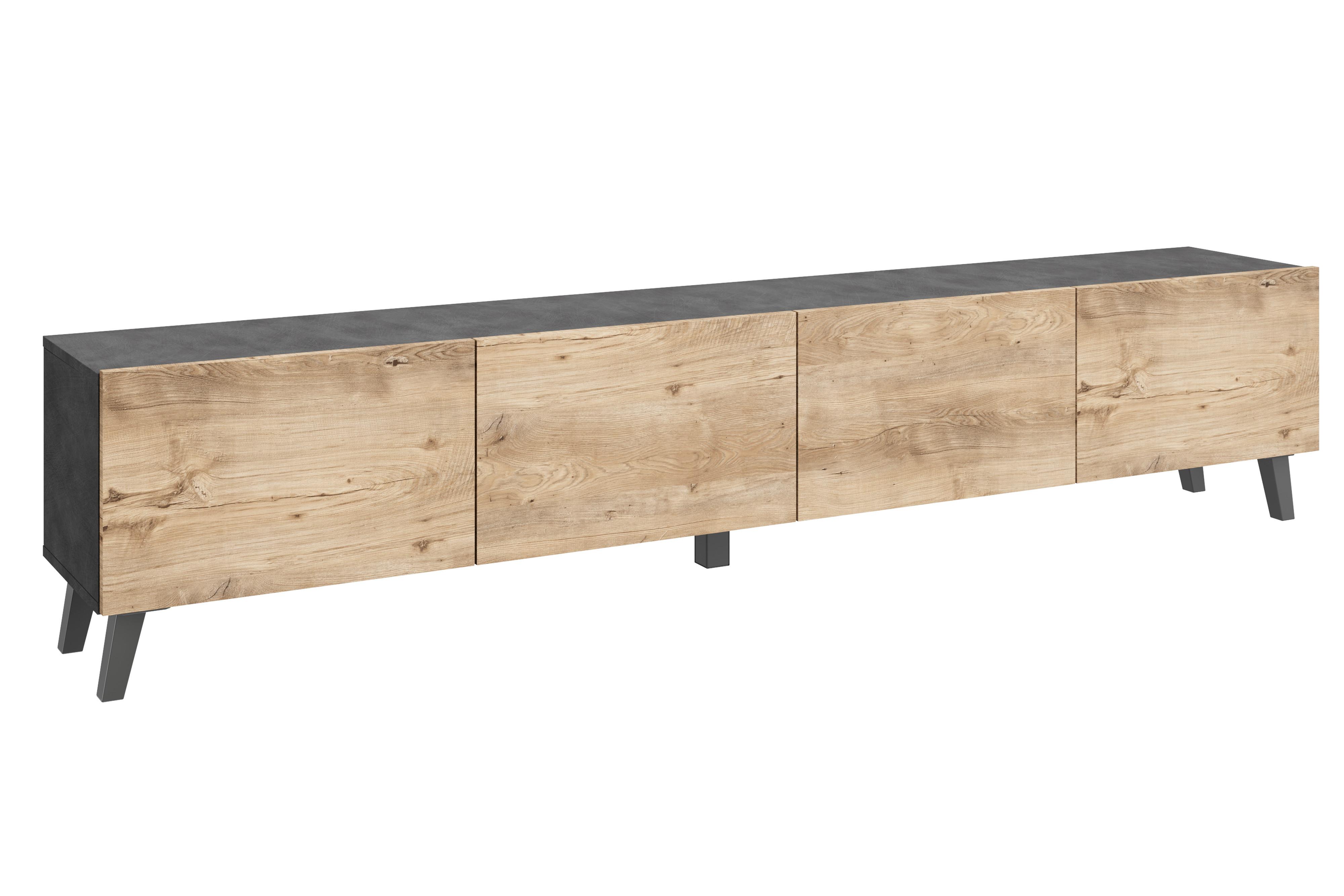 Lowboard Lowboard Phuket 190 - Kastanieneichefarben/Anthrazit, Design, Holzwerkstoff/Kunststoff (190/40/32cm) - P & B