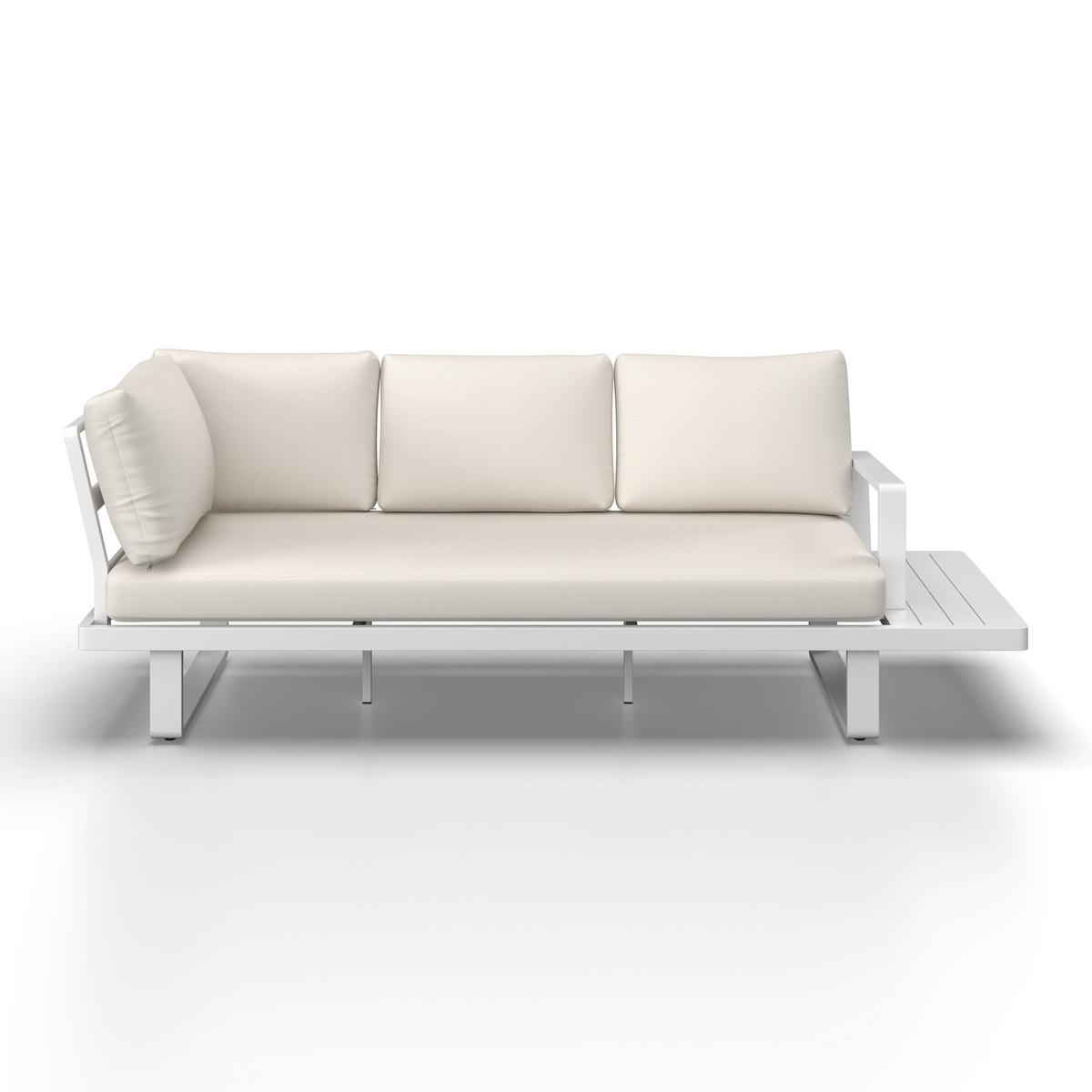 Loungegarnitur Tilly Creme Metall/Outdoorstoff +Abdeckung - Creme/Naturfarben, MODERN, Kunststoff/Textil (288,5/70/74cm) - Bessagi Garden