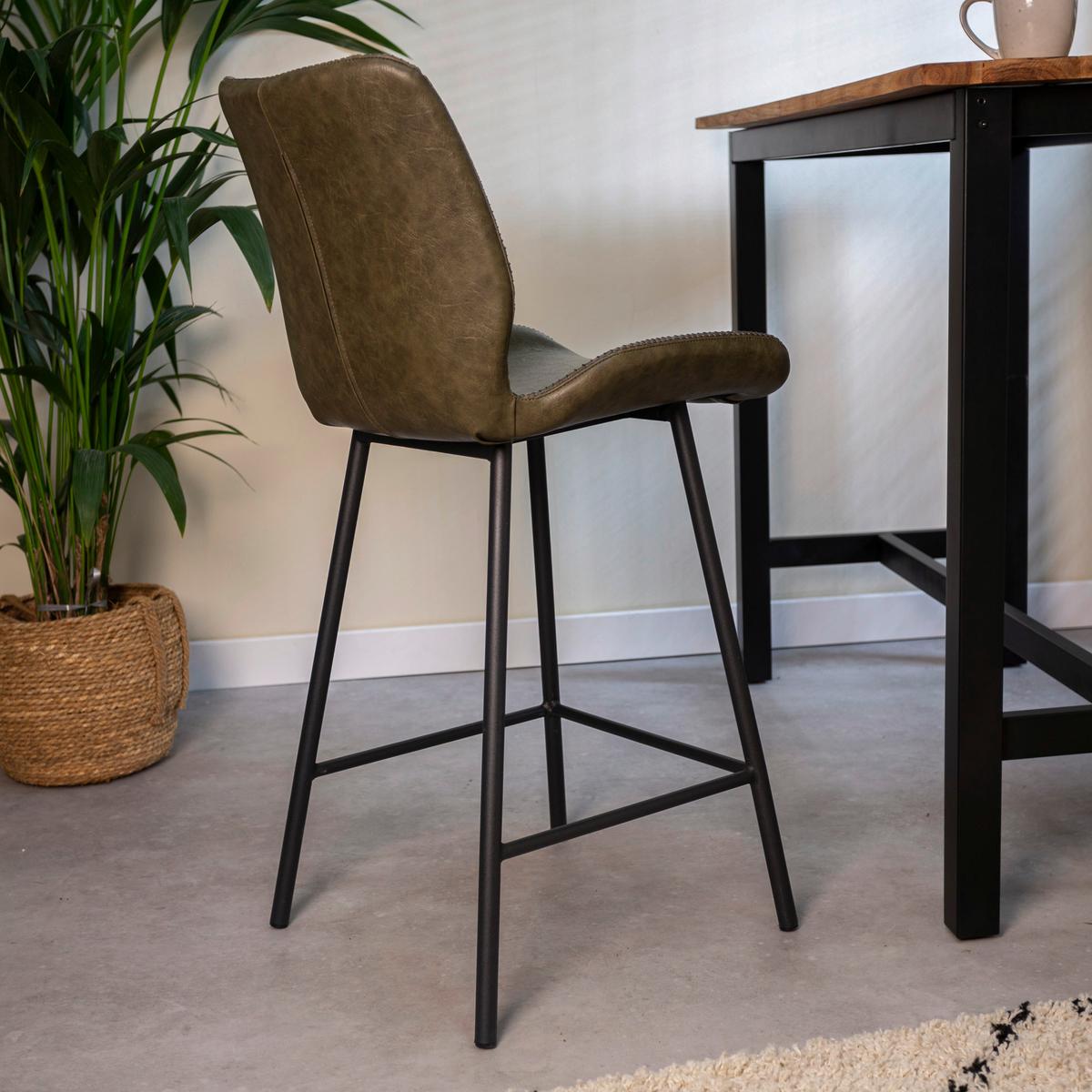 Barhocker-Set Barron 2er-Set ca. 47x99 cm Grün - Schwarz/Grün, KONVENTIONELL, Kunststoff/Textil (47/99/55cm) - MID.YOU