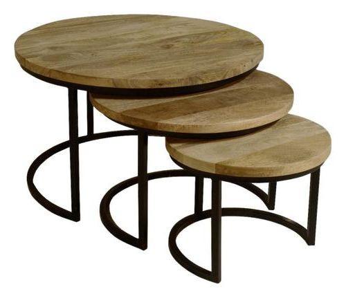 SATZTISCH CAPELLA - Schwarz/Braun, MODERN, Holz/Metall (72/72/46cm) - MID.YOU