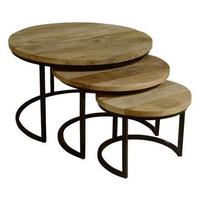 SATZTISCH CAPELLA - Schwarz/Braun, MODERN, Holz/Metall (72/72/46cm) - MID.YOU