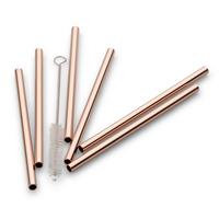 Set Slamic S Krtačko Straw, 6-Delni - zlate barve, Basics, kovina (12cm) - Echtwerk