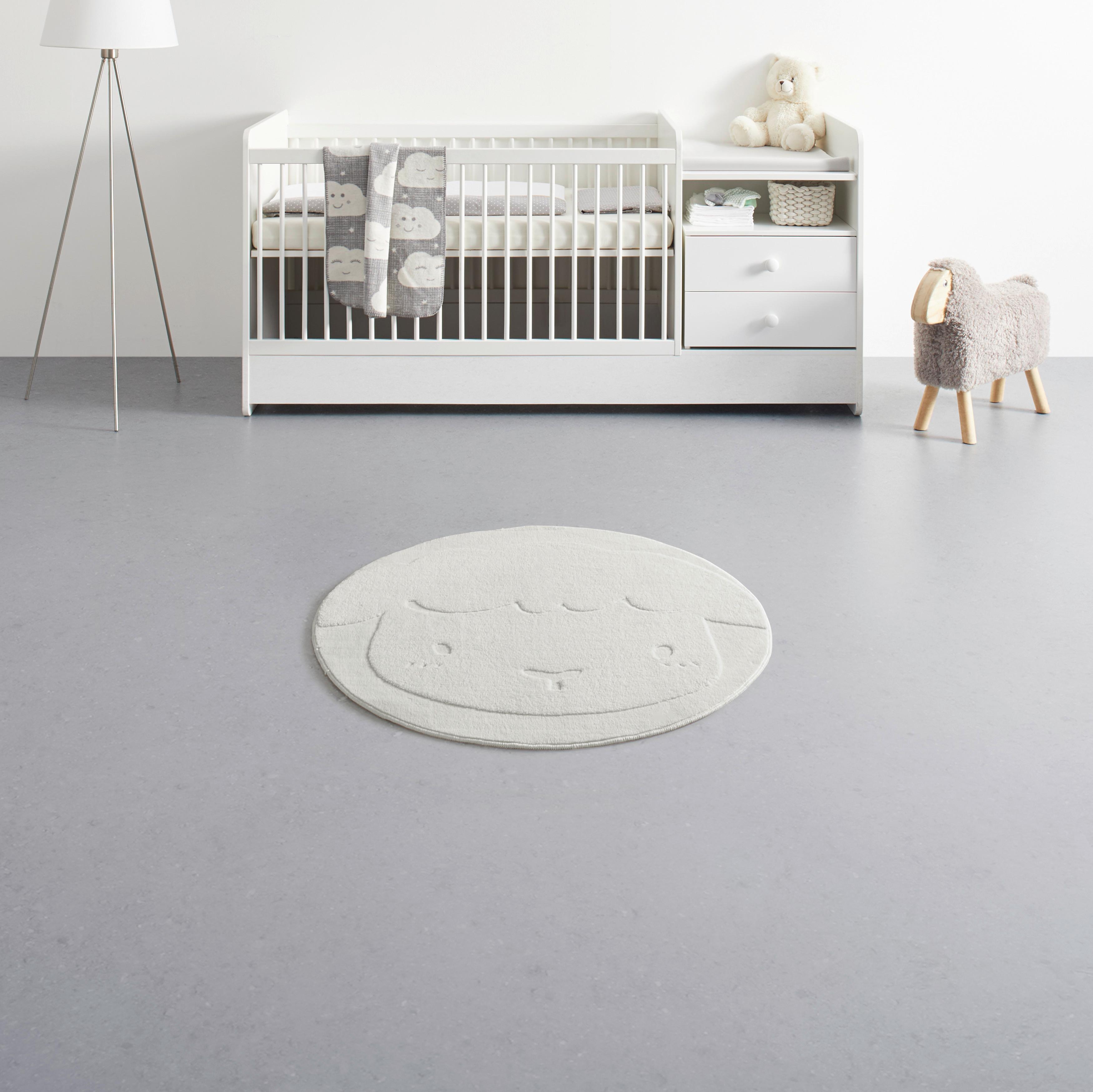 Kinderteppich Schafi Weiß Ø ca. 80cm - Weiß, Textil (80cm) - Mömax