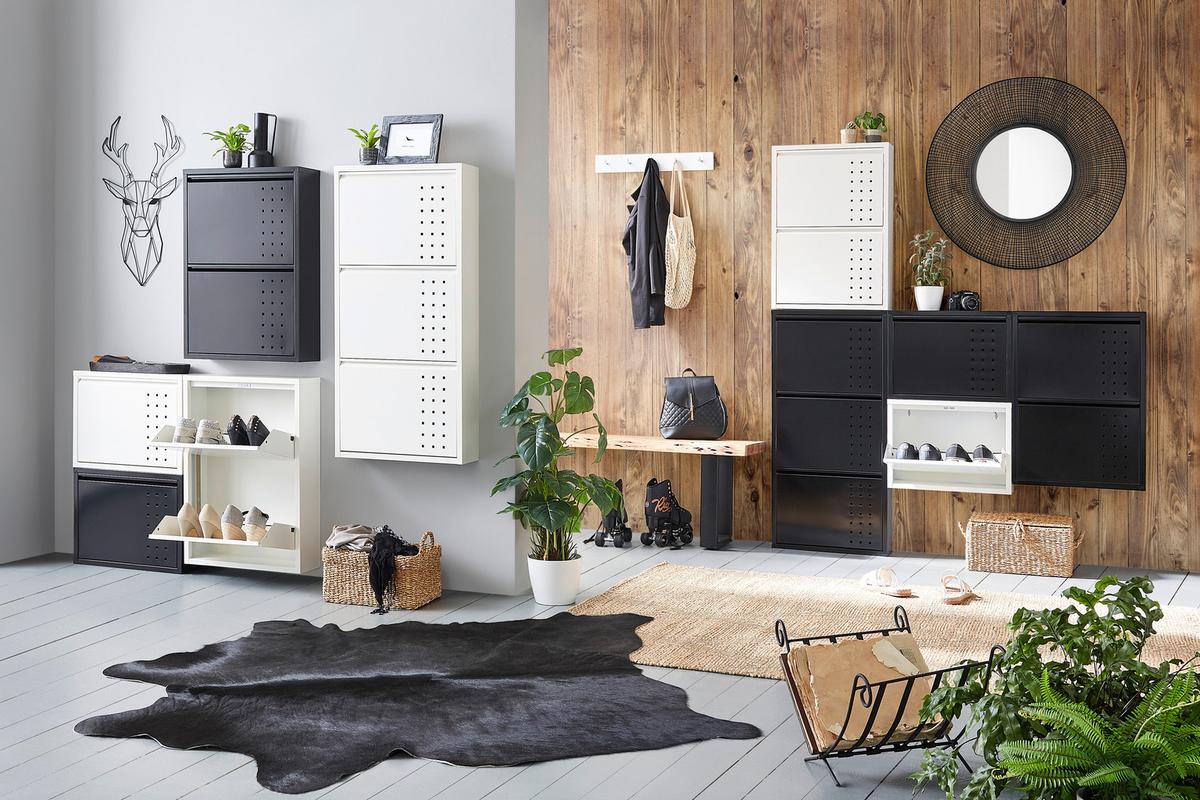 Schuhkipper in Weiss - Weiss, Modern, Metall (50/37/15cm) - Mömax