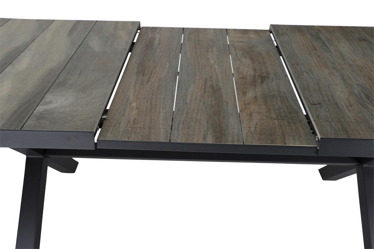 Gartengarnitur Corido 5-tlg. Grau - Anthrazit/Grau, Basics, Keramik/Kunststoff (100/109/200cm) - Siena Garden
