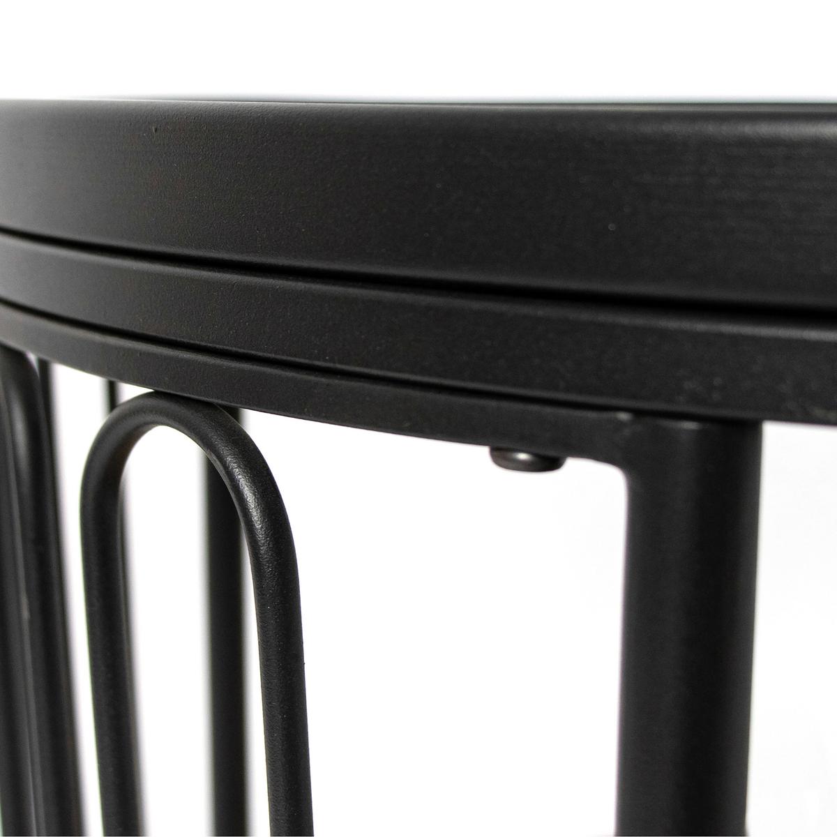 Măsuță de cafea ARWEN - culoare lemn stejar/negru, Modern, metal/material pe bază de lemn (60/45,5/60cm) - Modern Living