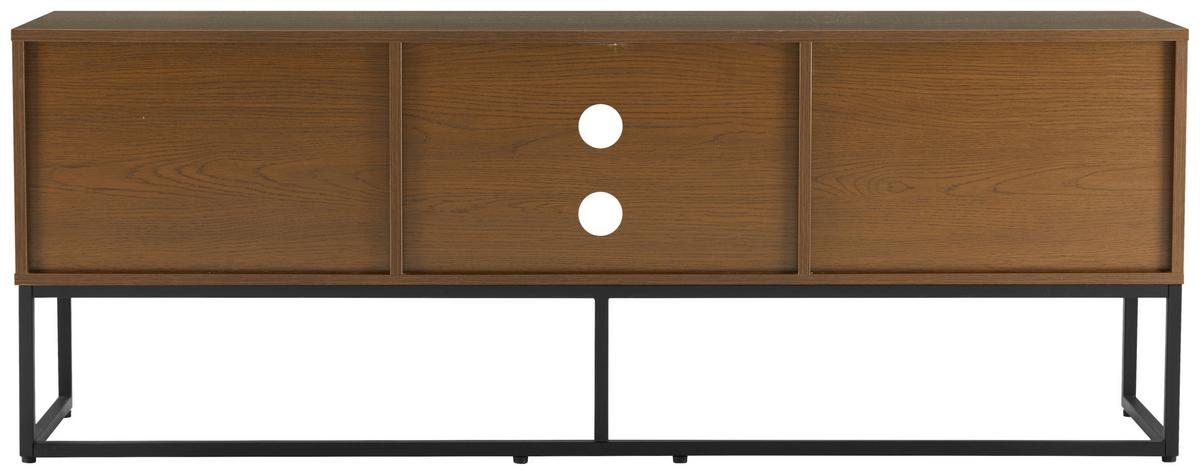 KOMODA NISKA BUENO - kolor ciemnego dębu/czarny, Modern, materiał drewnopochodny/metal (160/60/40cm) - Xora