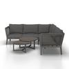 LOUNGEGRUPP MALOU - mörkgrå/antracit, Modern, metall/textil (218/68/76,5cm) - Bessagi Garden
