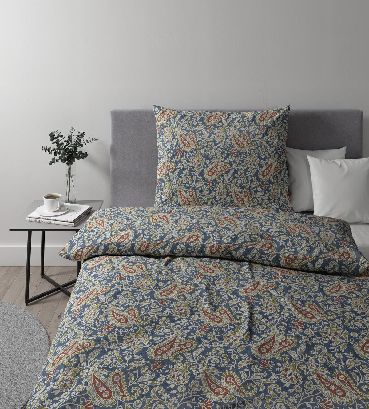 Bettwäsche Paisley ca.160x210cm - Blau, Romantik / Landhaus, Textil (160/210cm) - Premium Living